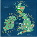 Map of UK and Ireland with Country Icons by Artist Carla Daly