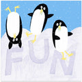 Fun! Cute Penguins Playing in the Snow