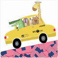 Funny Animals in a New York Yellow Cab by Artist Carla Daly