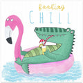 Felling Chill Funny Crocodile on a Flamingo Float