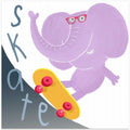Skate! Cool Elephant at the Skate Park by Artist Carla Daly