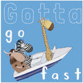 Gotta Go Fast! Funny Animals in a Speed Boat by Artist Carla Daly