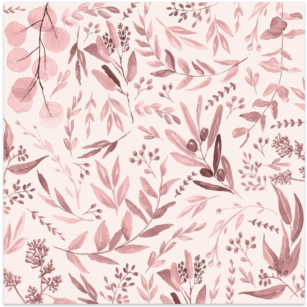Eucalyptus Leaves Pattern Light Pink