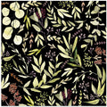 Eucalyptus Leaves Pattern Dark Yellow