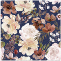 Floral Chaos Watercolor Pattern Blue Brown