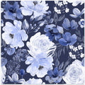 Floral Chaos Watercolor Pattern Blue
