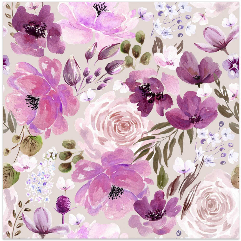 Floral Chaos Watercolor Pattern Light Pink