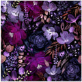 Floral Chaos Watercolor Pattern Dark Purple