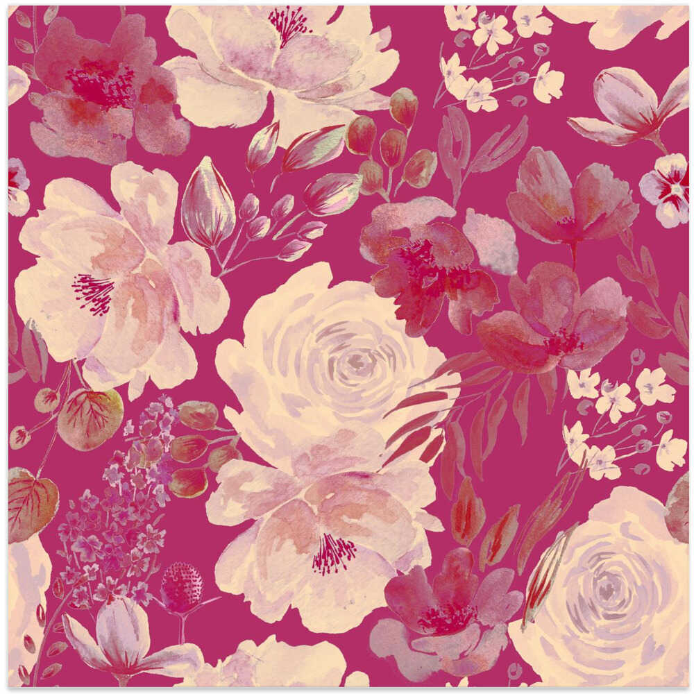 Floral Chaos Watercolor Pattern Pink