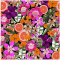 Flowes and Fruits Pattern Black