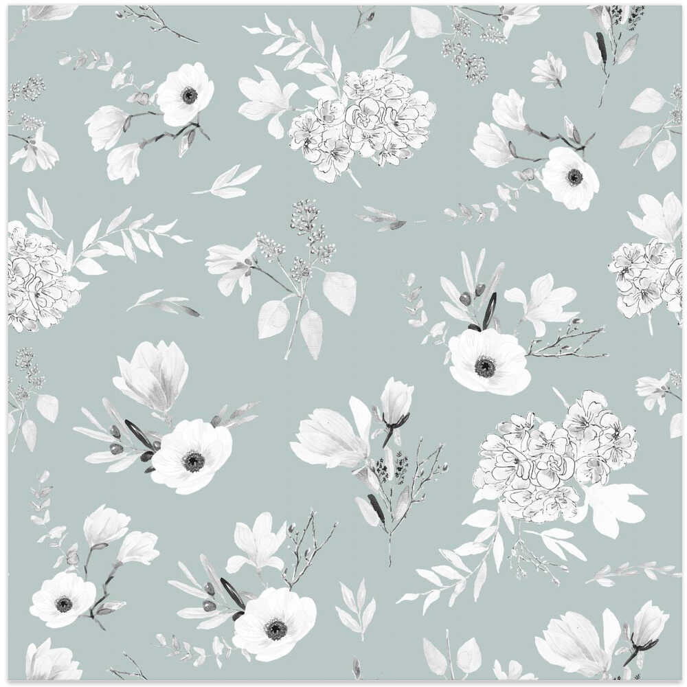 Floral Bouquets Pattern Sage Green