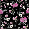 Floral Bouquets Pattern Black and Pink