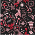 Magical Christmas Black Red Pattern