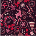 Magical Christmas Black Red Pattern 2