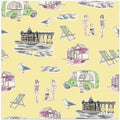 Retro Beach Bathers Toile primrose