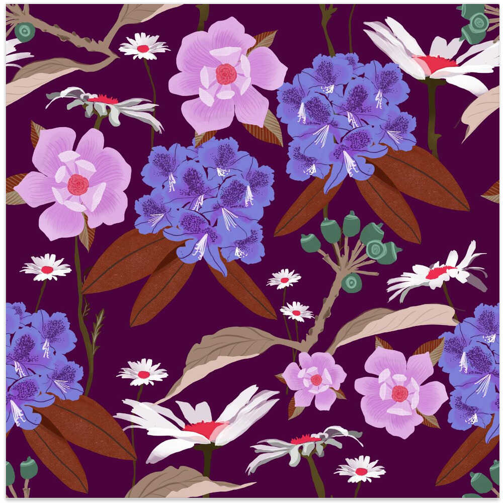 Rhododendrons and daisies