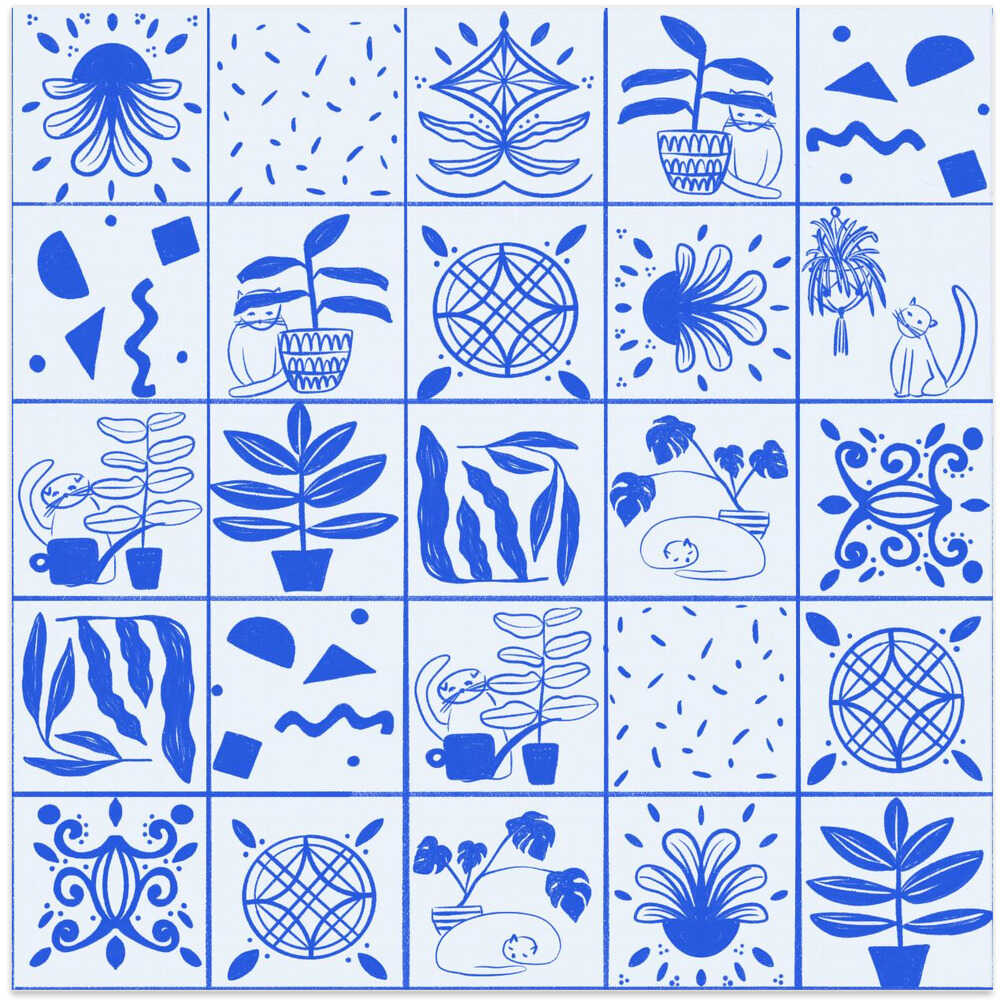 Blue White Tiles