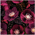 Midnight Dark Pink Flowers