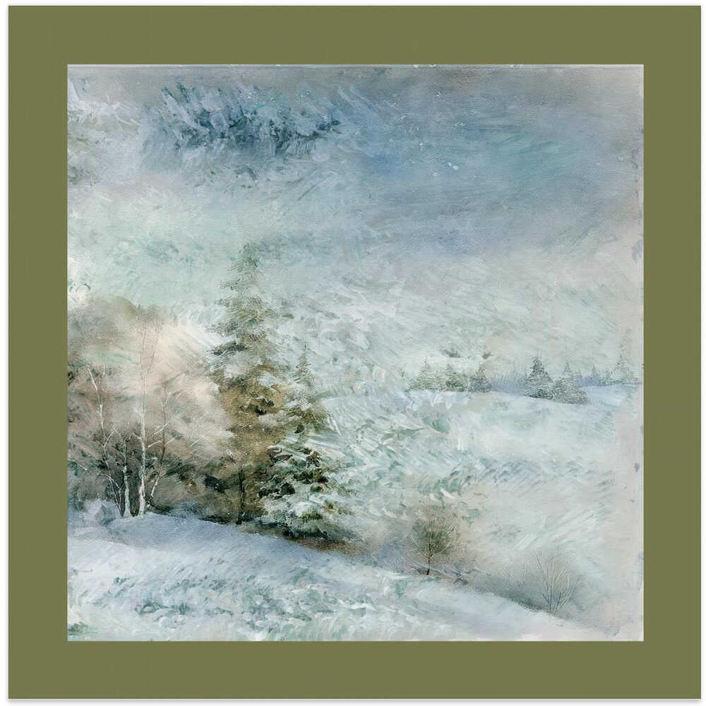 Winter Scene: Christmas Tree Vintage Style 1