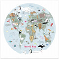 Illustrated World Map Light Grey By Carla Daly