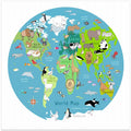 World Map with Cute Animals by Illustrator Carla Daly