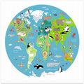 World Map with Animals by Carla Daly