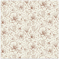 Mocha Mousse Hand drawn Florals Cream
