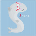 Cute Shark Wearing Red Glasses