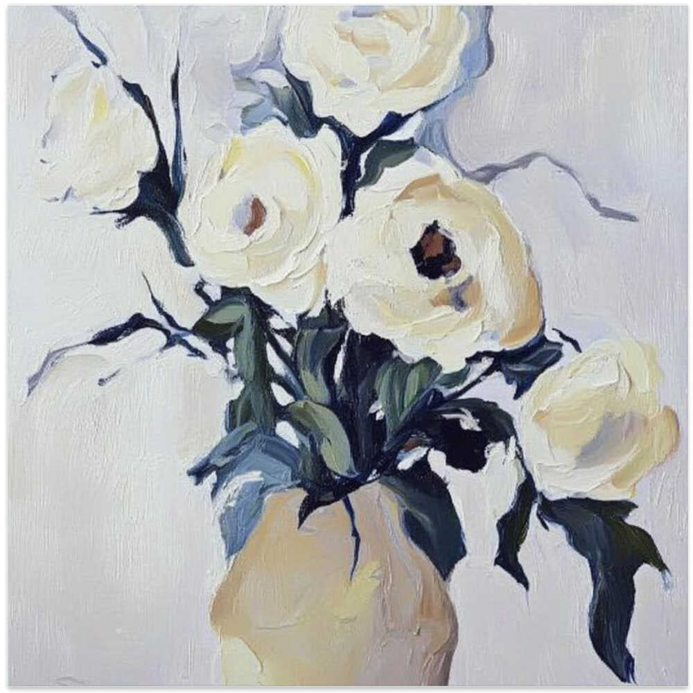 White Roses In a Vase