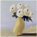 White Roses In a Yellow Vase