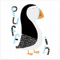 Cute Puffin with Typography by Artist Carla Daly