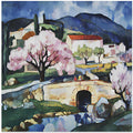 Village Scene with Blooming Cherry Blossoms