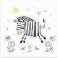 Happy Zebra with Pink Birds