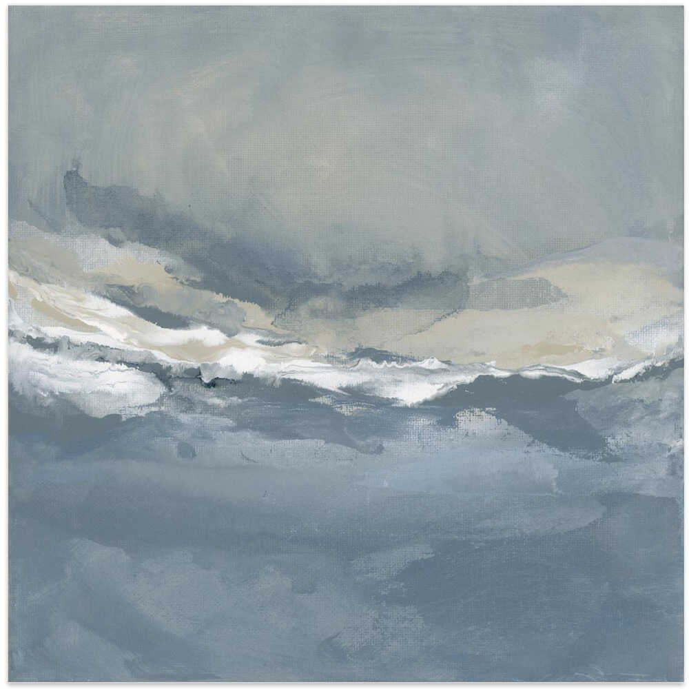 Serene Rolling Waves Beneath a Tranquil Sky