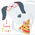 Cute Dog With Pizza By Carla Daly