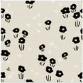 Minimalistic Wildflower black and white pattern