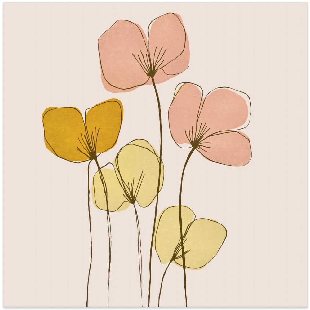 Minimalist Pastel Blooms