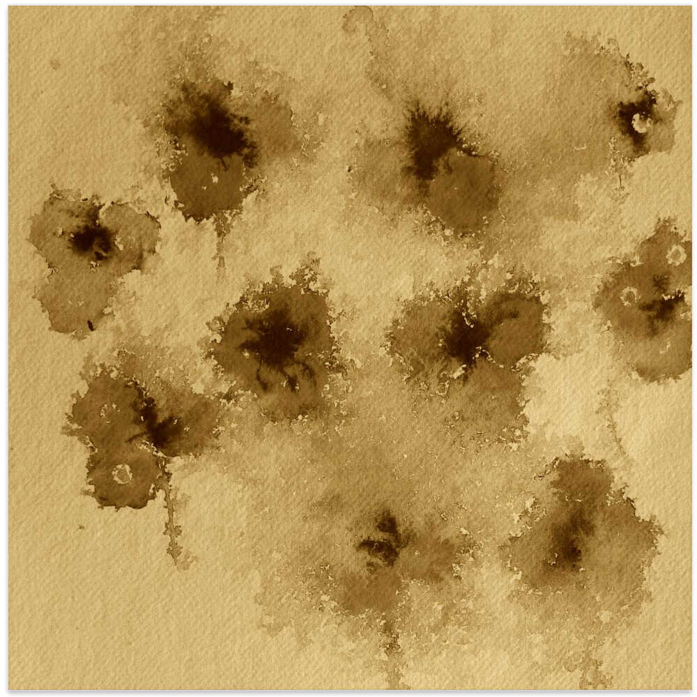 Sepia Splatter Blossoms
