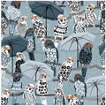 budgie on vacation blue pattern