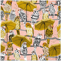 budgie on vacation blush pink pattern