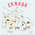 Illustrated Map of Canada with Cute Animals