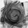 Echoing Depths: A Charcoal Abstract Spiral