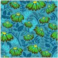 Maximalism 70s Retro Flowers Largo Teal pattern